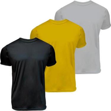 Imagem de Kit 3 camisas manga curta gola redonda Dryfit UV Plus Size - Garage 31