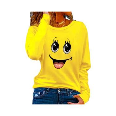 Imagem de Camiseta Feminina Solta E Confortável De Algodão Com Estampa Gráfica D