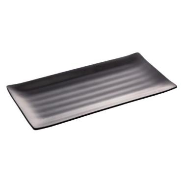 Imagem de Travessa Retangular de Melamina Tóquio Preta 30cm x 15cm x 2,5cm - Lyo