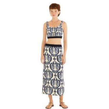 Imagem de Saia Midi Farm Rio Cavalos Marinhos-Feminino