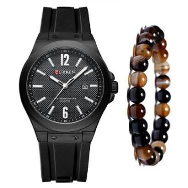 Imagem de Relógio Esportivo Curren Masculino + Pulseira Olho De Tigre-Masculino