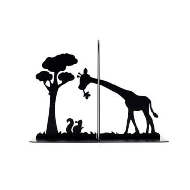 Imagem de Suportes de livros modernos para prateleiras decorativas, tampas de livros de metal preto para prateleiras pesadas de livros