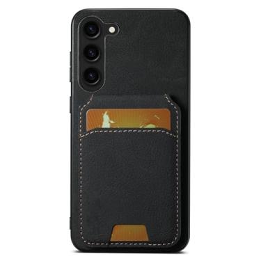 Imagem de LYJSMGZ Capa flip para Samsung Galaxy S25 Ultra/S25 Plus/S25, com compartimento para cartão, capa fina à prova de choque, capa carteira de couro de grande capacidade, preta, S25 Plus