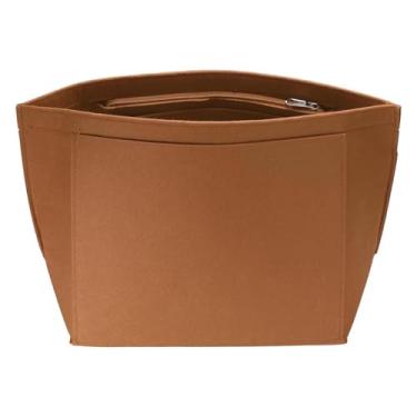 Imagem de AKEIE Organizador de bolsa para bolsas, organizador de bolsa de feltro médio com zíper – forro interno de armazenamento para sacola, mochila, bolsa de ombro, mantém a bolsa chique e organizada