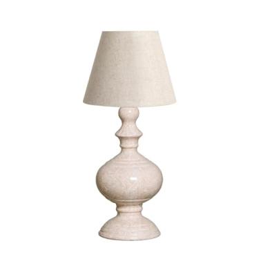 Imagem de Abajur Imperial P Com Cúpula De Tecido Cerâmica Bege Petra