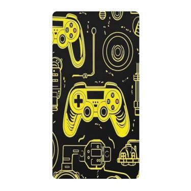 Imagem de Blueangle Lençol de berço padrão para berço infantil - Lençóis de algodão macio e respirável com controles de videogame coloridos (588)