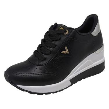 Imagem de Tênis Feminino Anabela Conforto Elegante Anabela Via Marte, Preto, Pra