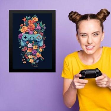 Imagem de Quadro Quarto Adolescente Menina Gamer 33X24Cm - Com Vidro