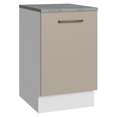 Imagem de Balcão de Cozinha 50cm 1 Porta Branco/Crema Agata Madesa, Branco/Crema