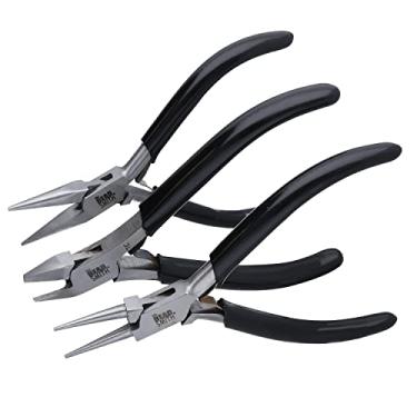 Imagem de The Beadsmith Conjunto de alicates da série Precision – Kit de 3 peças: nariz de corrente, nariz redondo e cortador nivelado com lâminas de carboneto de tungstênio – Faça pulseiras, colares e brincos – Ferramentas para fazer joias