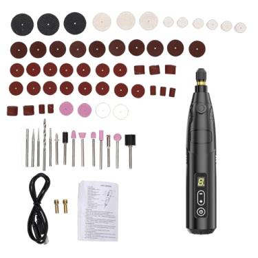 Imagem de Fafeicy Mini Kit de Gravação Elétrica, Ferramenta Rotativa Sem Fio Com 68 Acessórios e Tela LCD, para Escultura, Moagem, Polimento, Madeira, Metal, Artesanato Faça você Mesmo (Conjunto de 68 peças)