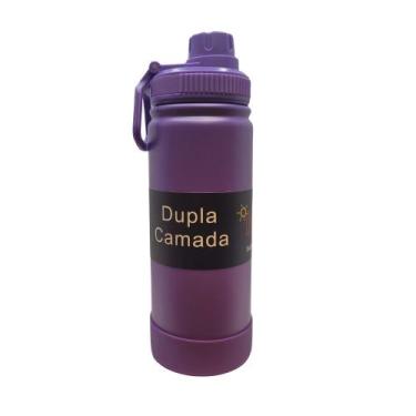 Imagem de Garrafa Termica Violeta Aco Inox 580ML Parede Dupla Isolamento a Vacuo
