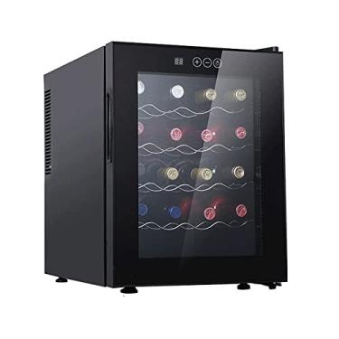 Imagem de DINGYXIN Refrigerador de vinho compressor de 48L com trava grande adega independente para vinho tinto, champanhe ou espumante | Porta de vidro para geladeira digital 41f-64f com controle de