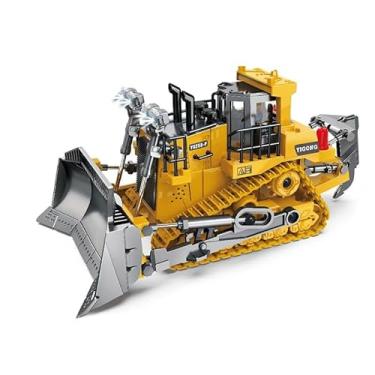 Imagem de Trator Escavadeira RC YG258-F, Controle Remoto 2.4GHz, 9 Canais, Escala 1:20, Amarelo