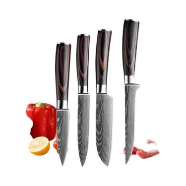 Imagem de Conjunto Profissional De Facas De Cozinha Damasco: Faca De Desossar, C