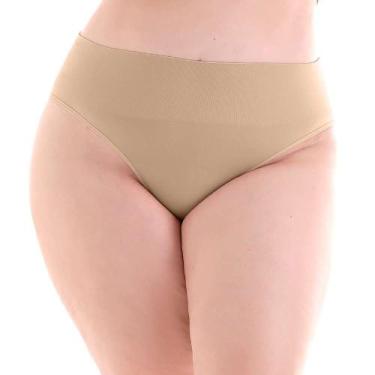 Imagem de Calcinha Tanga Plus Cós Alto sem Costura Bege Zee Rucci, G1