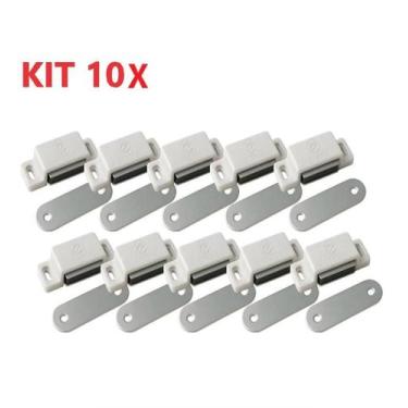 Imagem de Kit 10 fecho magnetico trinco armario porta trava ima moveis guarda ro