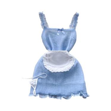 Imagem de Macacão Feminino Sem Mangas, Justo, Costas Nuas, Com Saia Plissada Min