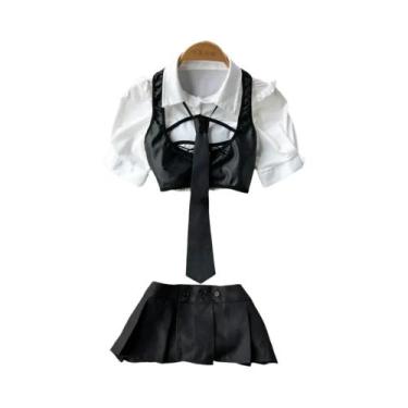 Imagem de Macacão Feminino Sem Mangas, Justo, Costas Nuas, Com Saia Plissada Min