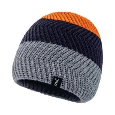 Imagem de Gorro Tricotado Unissex Com Listras Coloridas Para Inverno, Casual, Es