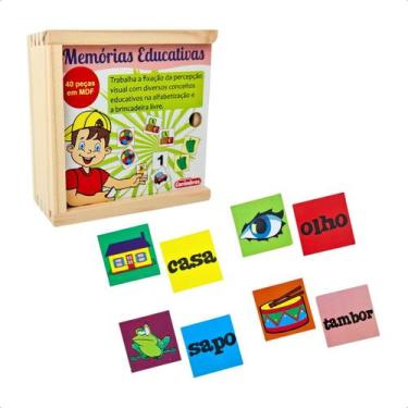 Imagem de Memória Alfabetização Jogo Infantil Pedagógico Escolar Brinquedos Educ
