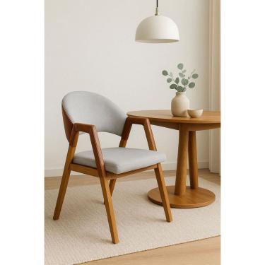 Imagem de Cadeira Luiza Sala de Jantar com Braco Madeira Macica Movellu Home