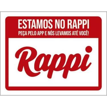 Imagem de Kit 10 Placas Estamos No Rappi Peça Pelo App 27X35 - Sinalizo