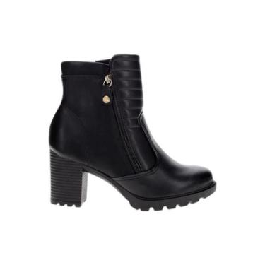 Imagem de Bota Feminina Com Salto Bloco Moleca, Preto, 37