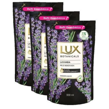 Imagem de kit 3 Sabonete Líquido Lux Botanicals Lavanda 200ml Refil
