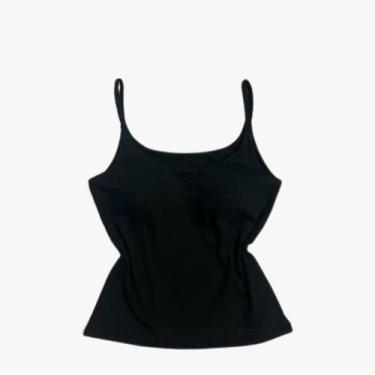 Imagem de Regata de Alcinha Fina Feminina LIsa Básica - AB, Preto, P