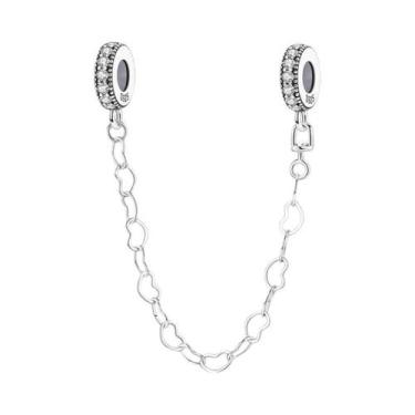 Imagem de Pulseira Feminina De Prata 925 Com Berloques De Café E Corrente De Seg