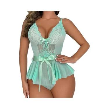 Imagem de Conjunto De Pijama De Renda Feminino S-XL Sexy Confortável Casual Roup