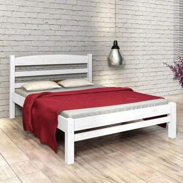 Imagem de Cama de Casal Madeira Maciça cor Branca