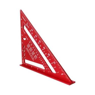 Imagem de Régua Triangular De Liga De Alumínio De 7 Polegadas Com Transferidor M