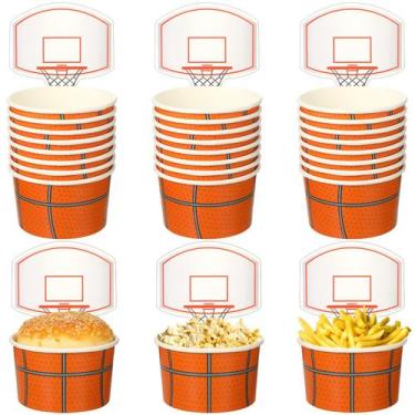 Imagem de Copos de lanche de basquete Sunnyray 24 conjuntos com cartões de 250 m