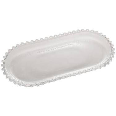 Imagem de Travessa Vidro Oval de Cristal Pearl 30cm x 15cm x 2cm - Wolff - Rojem