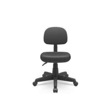 Imagem de Cadeira Giratoria Secretaria S/Braco C/Rodizios, Preta - Plaxmetal