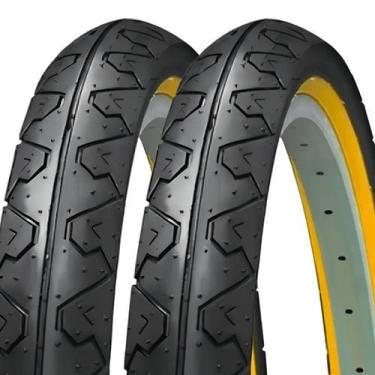 Imagem de Par de Pneus Kenda K90 Slick Balão 26x1.95 Faixa Bege MTB