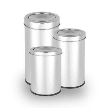 Imagem de Lixeira Redonda Tampa Basculante 3 Litros Inox Powermaid