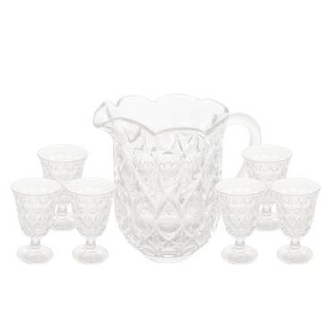 Imagem de LYOR - Conjunto Jarra com 6 Taças para Água de Cristal Lile 1,5L/230ml