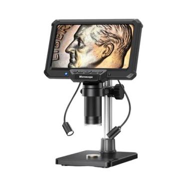 Imagem de Microscópio Digital De 7 Polegadas 1200X 16MP HD Com Luzes Para Reparo