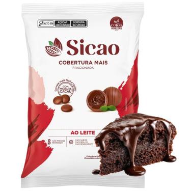 Imagem de Gotas de Chocolate Para Cobertura Ao Leite 2KG Fracionada Profissional Sicao
