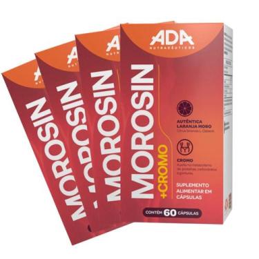 Imagem de 4 Potes Morosin Cromo Suplemento Alimentar 180 Cápsulas Extrato Laranj