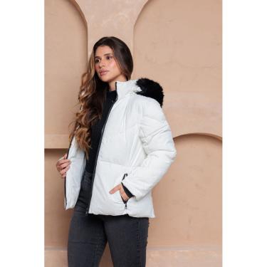 Imagem de Jaqueta Feminina Puffer com Capuz Peluciado Bobojaco Inverno
