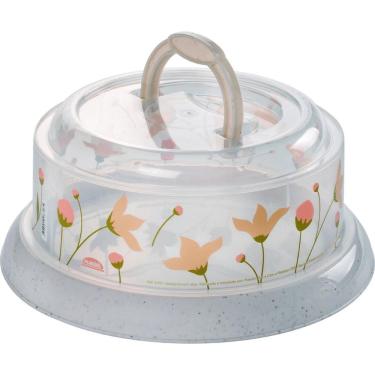 Imagem de Queijeira Decora 02 para Conservação e Organização de Queijos em Plástico Decorado Uso na Geladeira Branco Plasútil