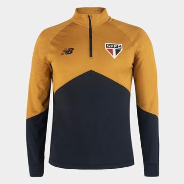 Imagem de Blusa São Paulo Treino 26/27 Ziper New Balance Masculino, Preto, Amare