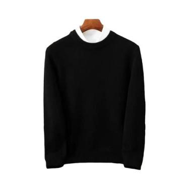 Imagem de Suéter Masculino Oversized De Cashmere, Pullover Com Gola O, Ajuste So