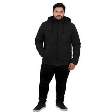 Imagem de Jaqueta Sarja Masculina Revestida Com Bolsos Plus Size-Masculino