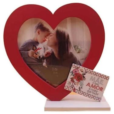 Imagem de Porta-retrato coração mãe o seu amor...rosa arabesco 18,5x19,5 - zenir