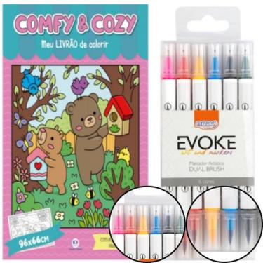 Imagem de Kit Livro de Colorir livrao Bobbie Goods + 6 Marcadores Dual - Ciranda
